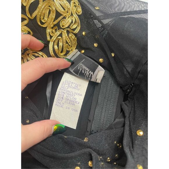 Tadashi VTG Black Gold 90s Dress Size 6 - Picture 6 of 8